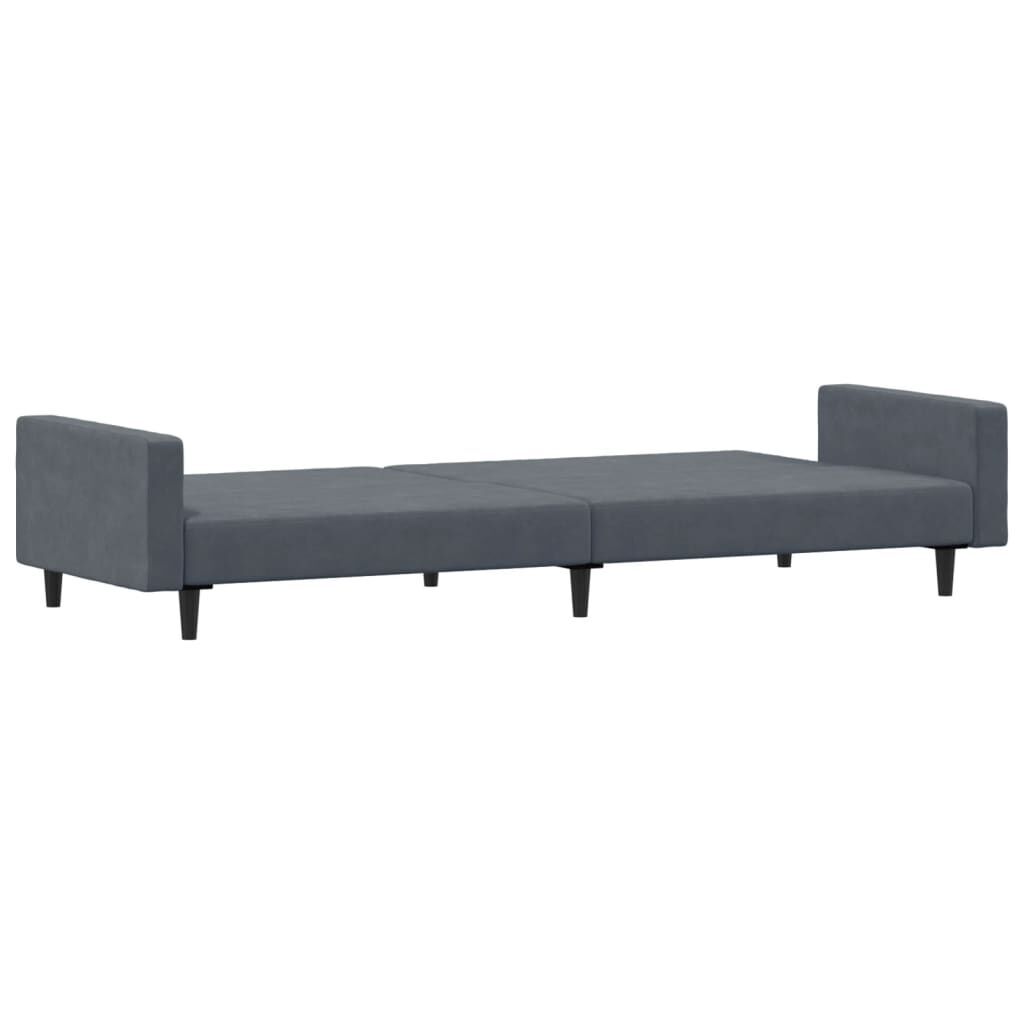 2-Seater Sofa Bed with Footstool Dark Grey Velvet Price