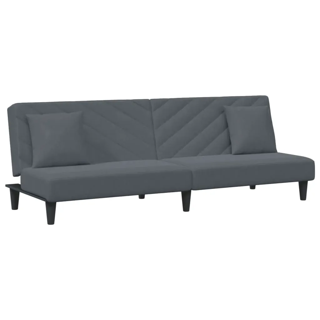 2 Piece Sofa Set with Pillows Dark Grey Velvet Price