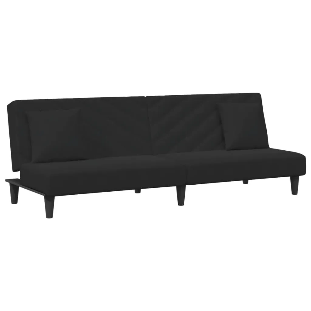 2 Piece Sofa Set with Pillows Black Velvet Price