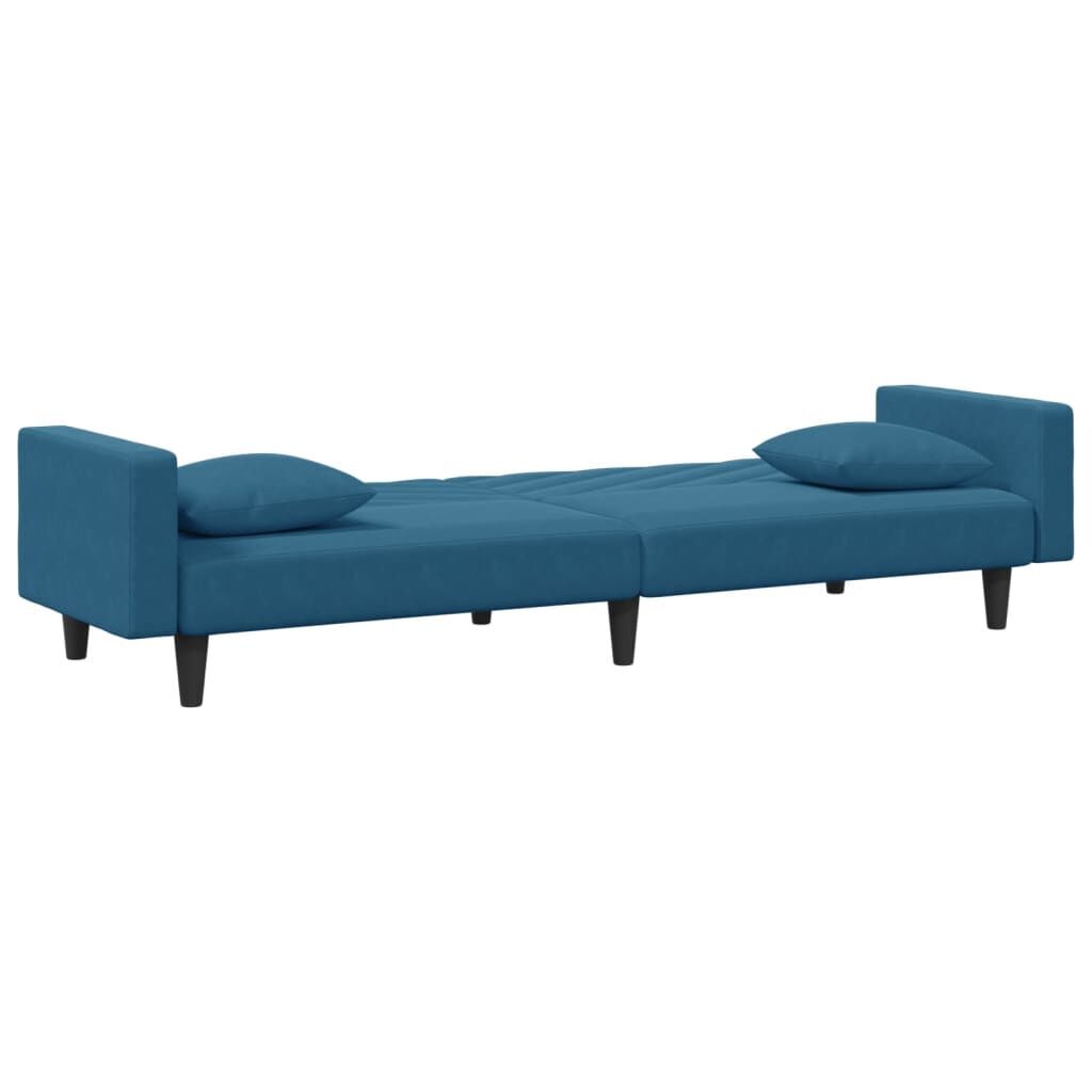 2 Piece Sofa Set with Pillows Blue Velvet Price