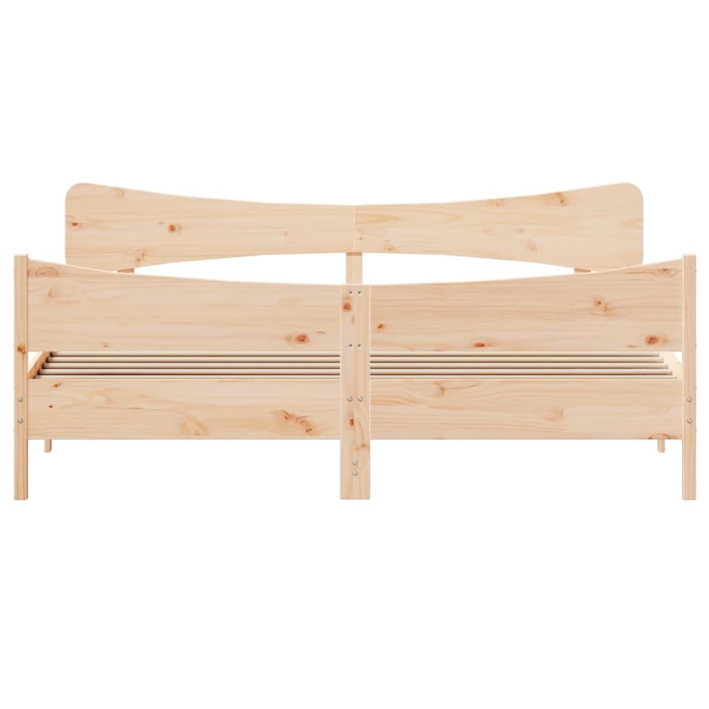 Bed Frame without Mattress 183x203 cm King Solid Wood Pine Price