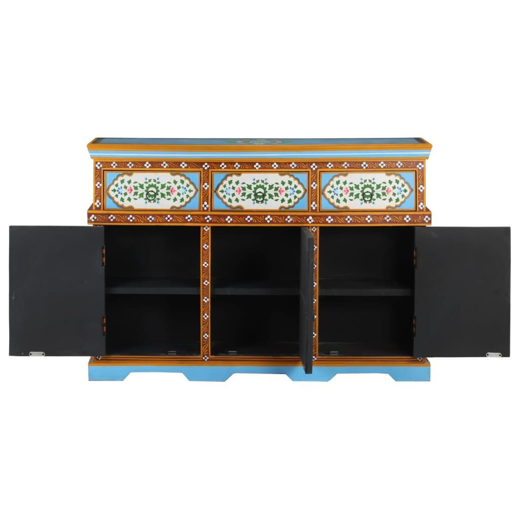 Hand-Painted Sideboard Multicolour 110x30x76cm Solid Mango Wood Price