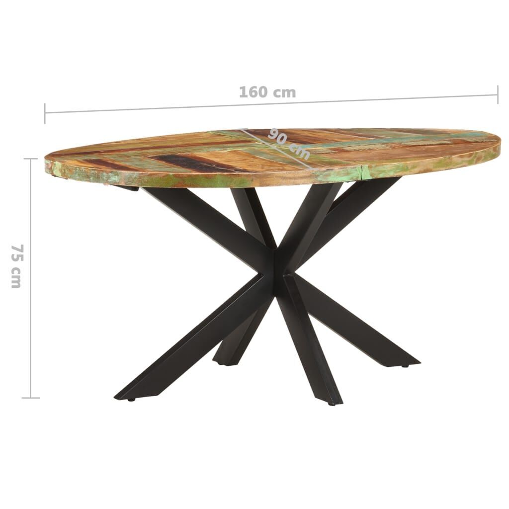 Dining Table 160x90x75 cm Solid Reclaimed Wood Price