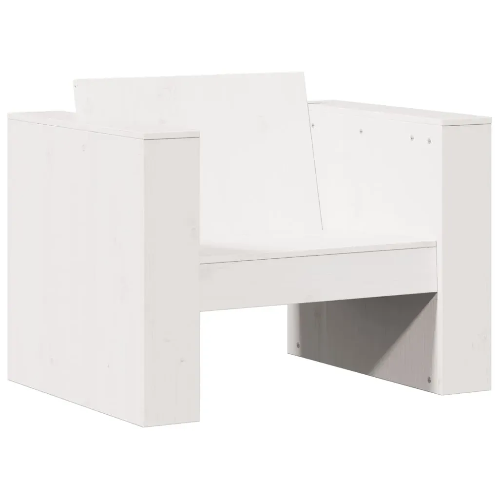 2 Piece Garden Lounge Set White Solid Wood Pine Price