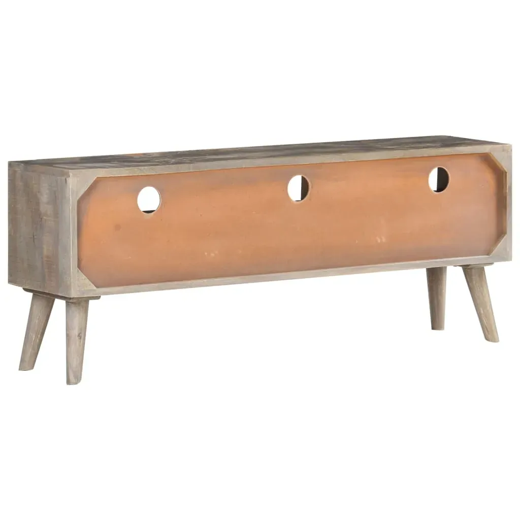 TV Cabinet Grey 130x35x51 cm Solid Rough Mango Wood Price
