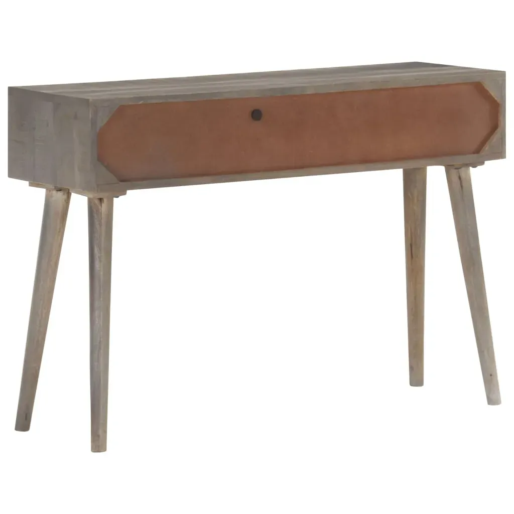 Console Table Grey 110x35x75 cm Solid Rough Mango Wood Price