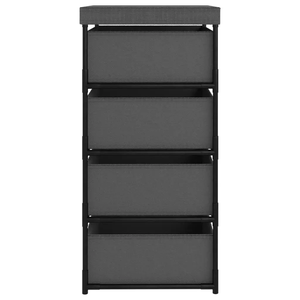 Storage Rack with 4 Fabric Baskets Steel Grey Price