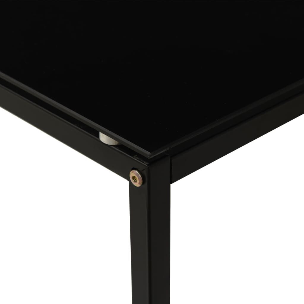 Side Table Black 40x40x60 cm Tempered Glass Price