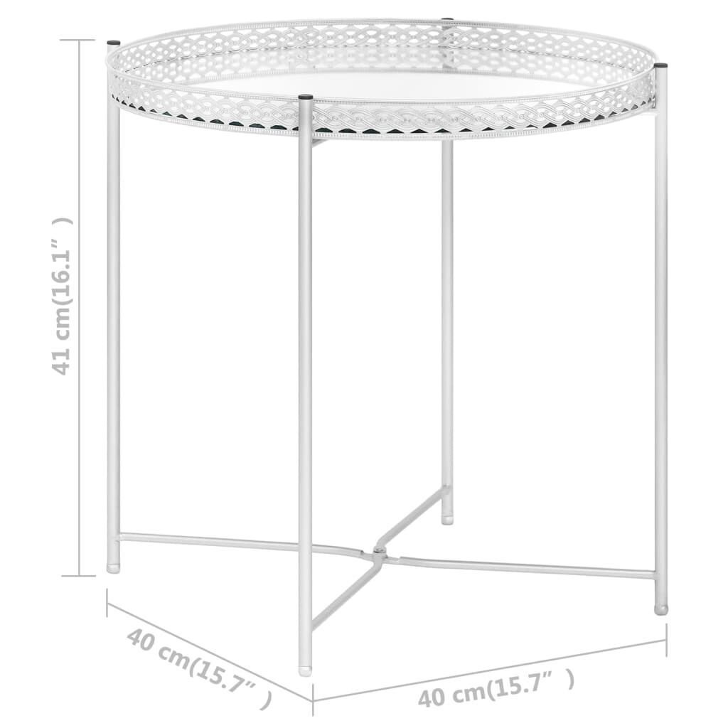 Side Table Silver 40x40x41 cm Glass Price