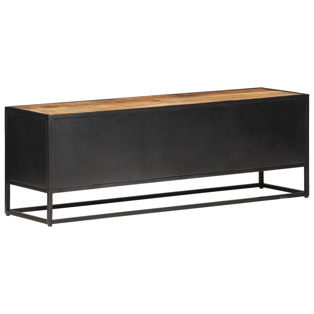 TV Cabinet 120x30x40 cm Rough Mango Wood and Natural Cane Price
