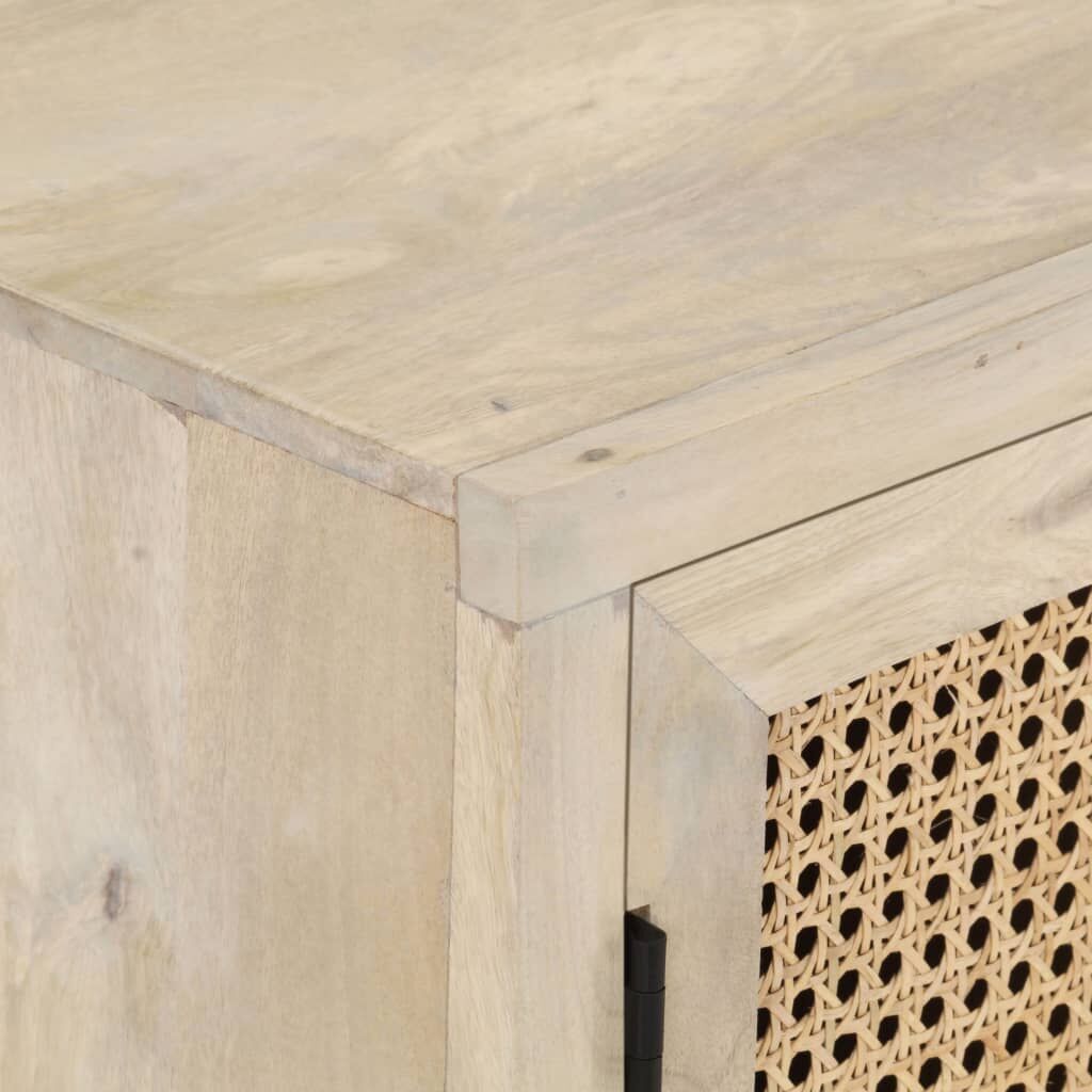Sideboard 60x35x70 cm Solid Mango Wood and Natural Cane Price