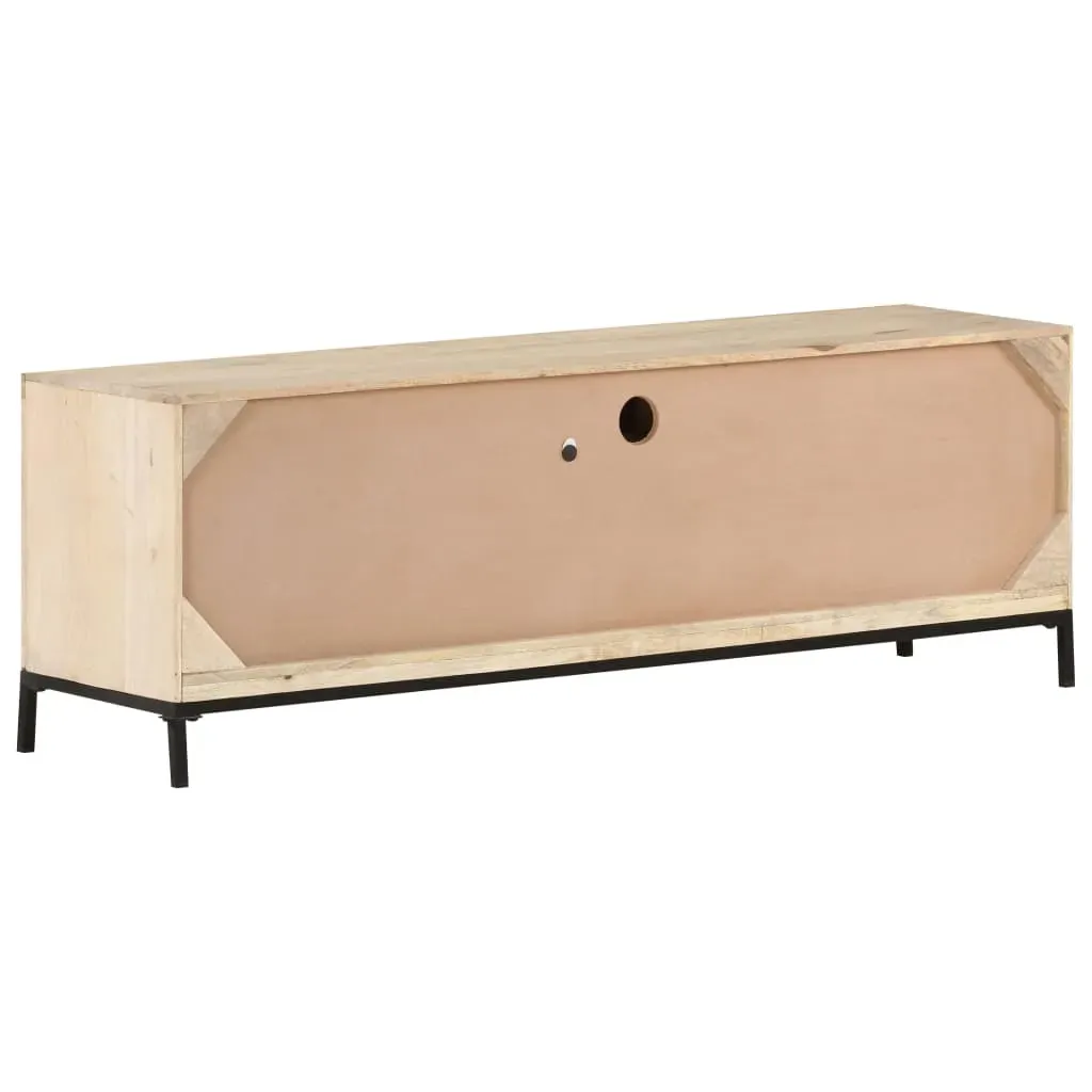 TV Cabinet 120x30x40 cm Solid Mango Wood and Natural Cane Price