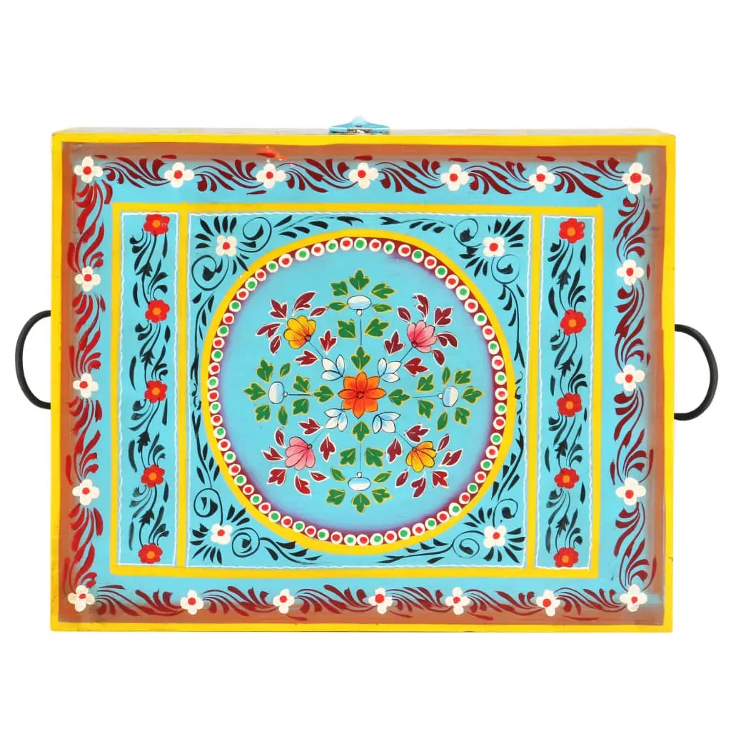 Hand Painted Storage Box 50x40x40 cm Solid Mango Wood Price