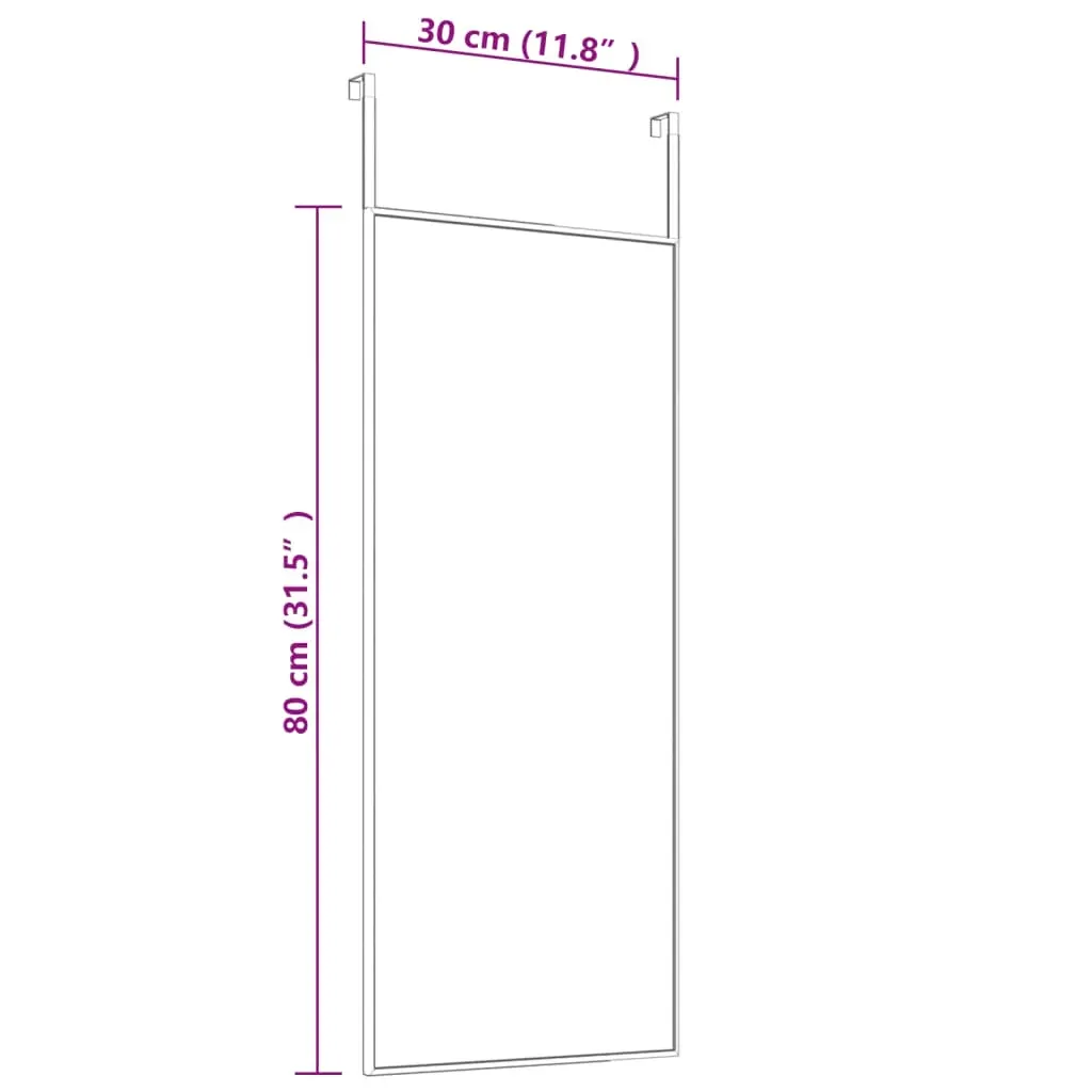 Door Mirror Black 30x80 cm Glass and Aluminium Price