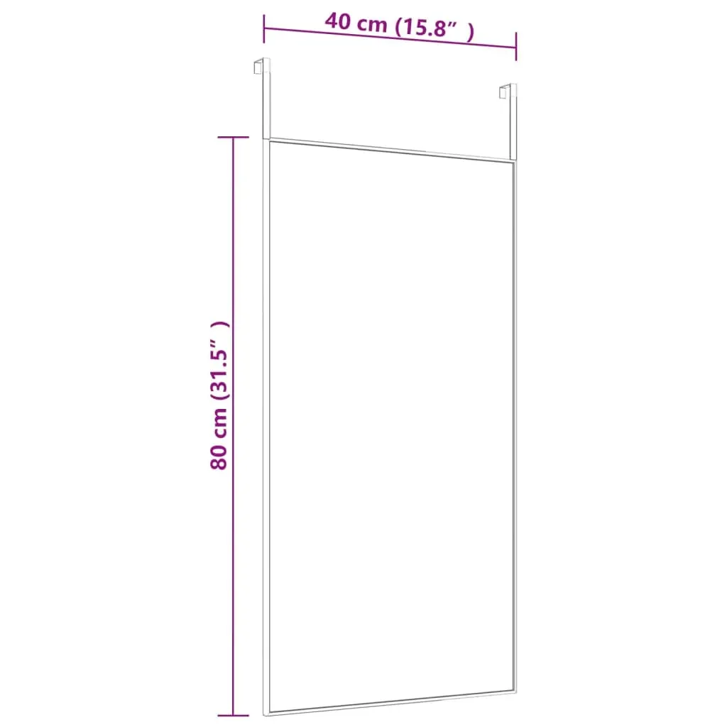 Door Mirror Black 40x80 cm Glass and Aluminium Price