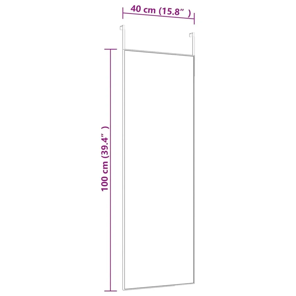 Door Mirror Black 40x100 cm Glass and Aluminium Price