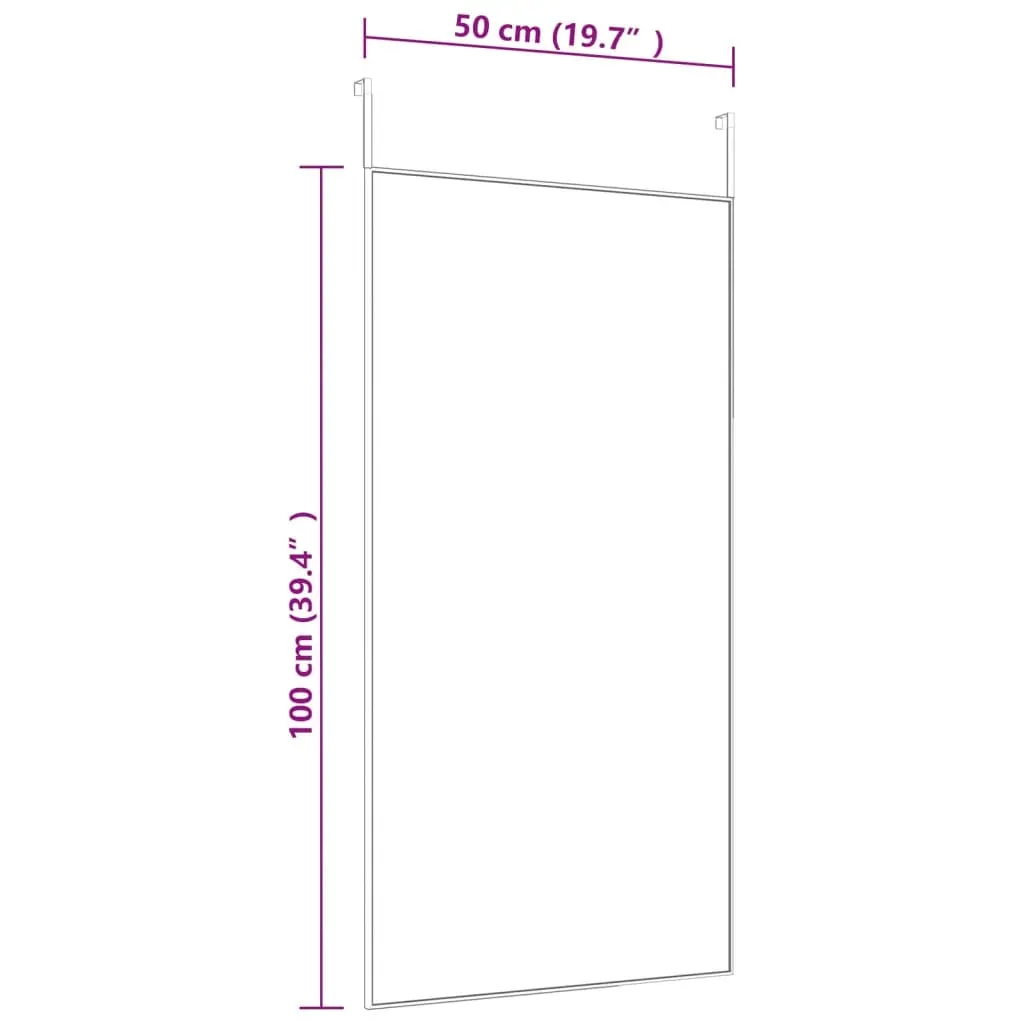 Door Mirror Black 50x100 cm Glass and Aluminium Price