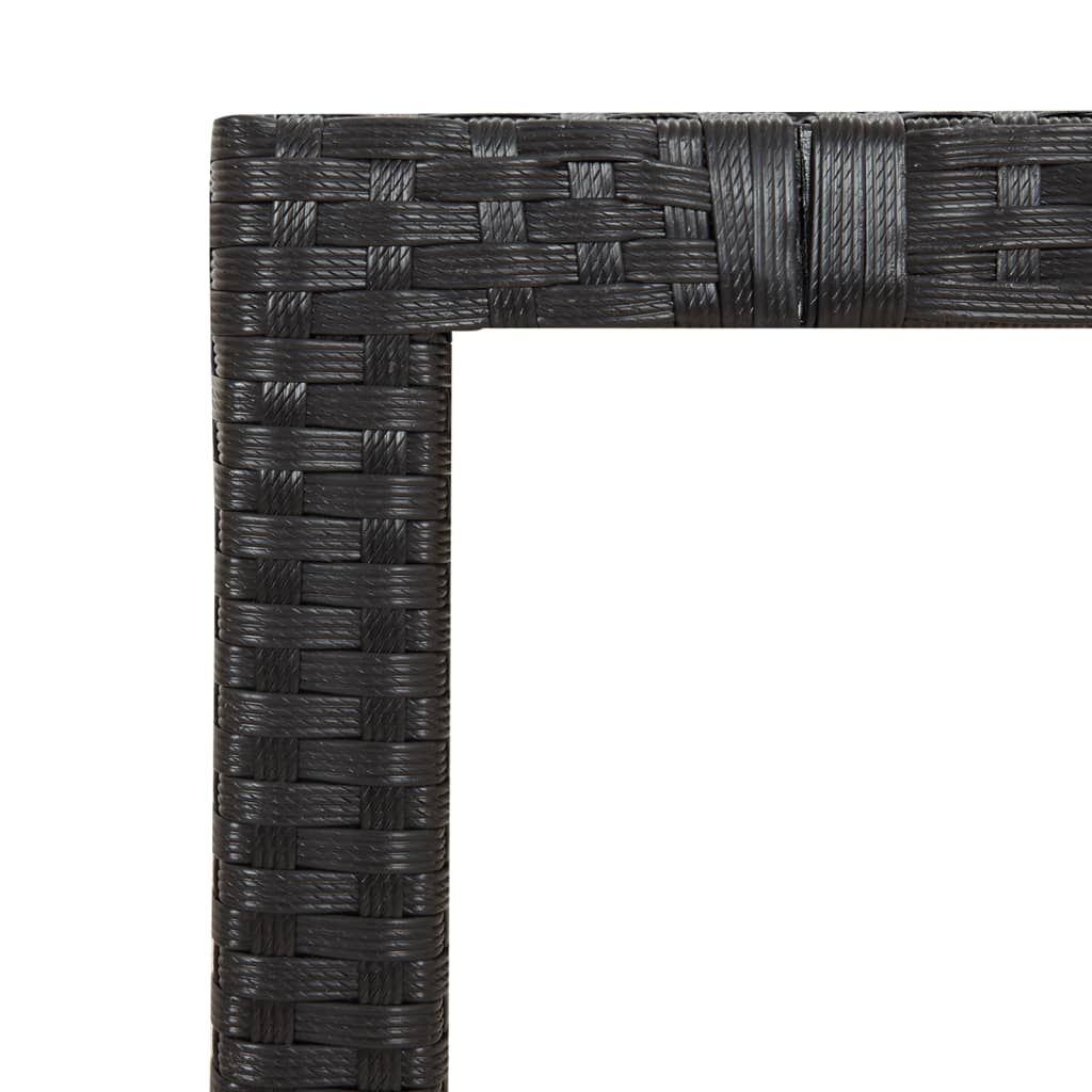7 Piece Garden Dining Set with Cushions Black Poly Rattan Price