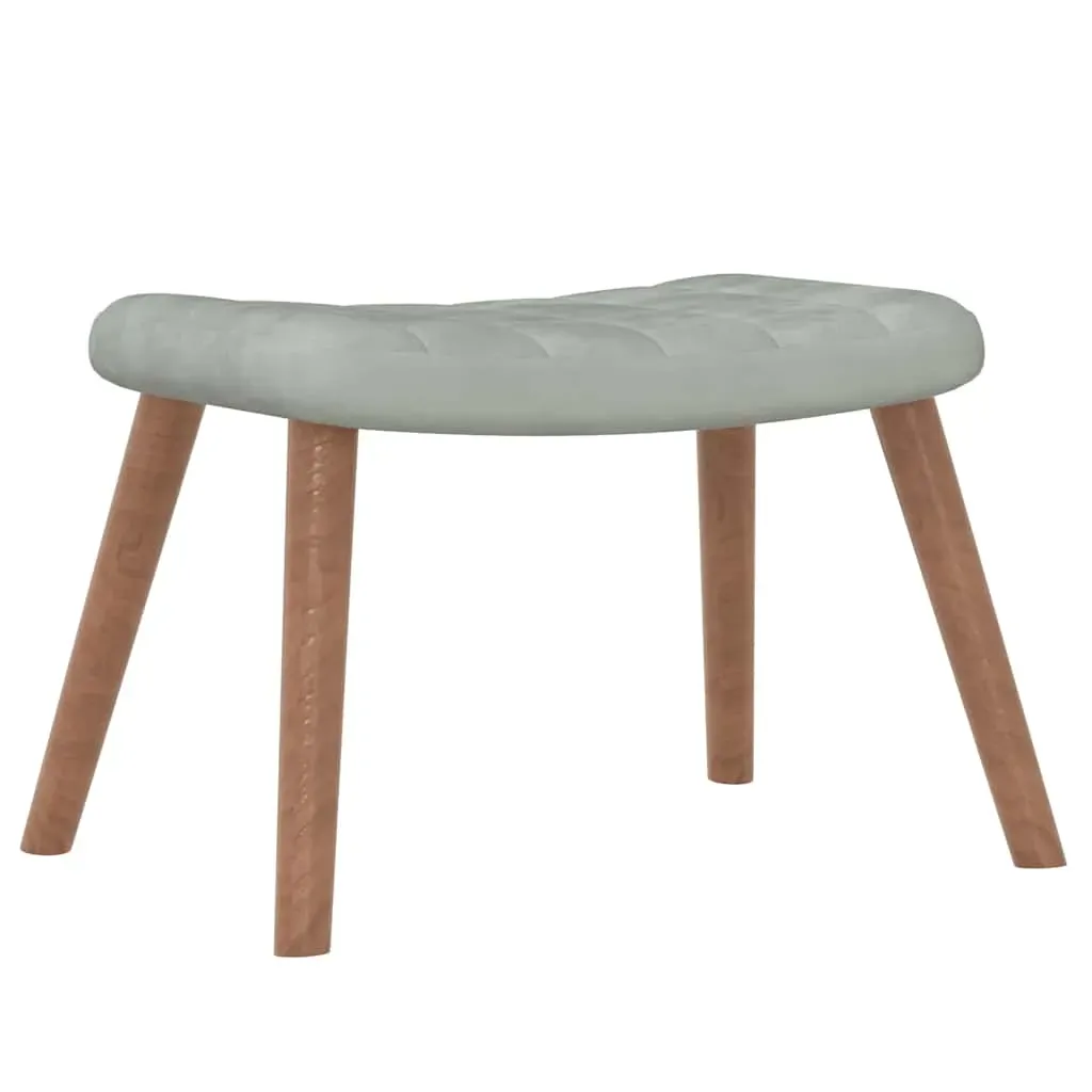 Rocking Chair with a Stool Light Grey Velvet Price
