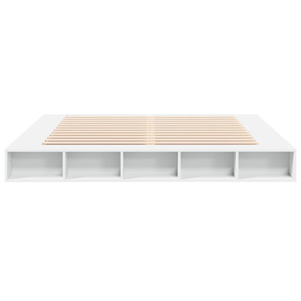 Bed Frame without Mattress White 183x203 cm King Price