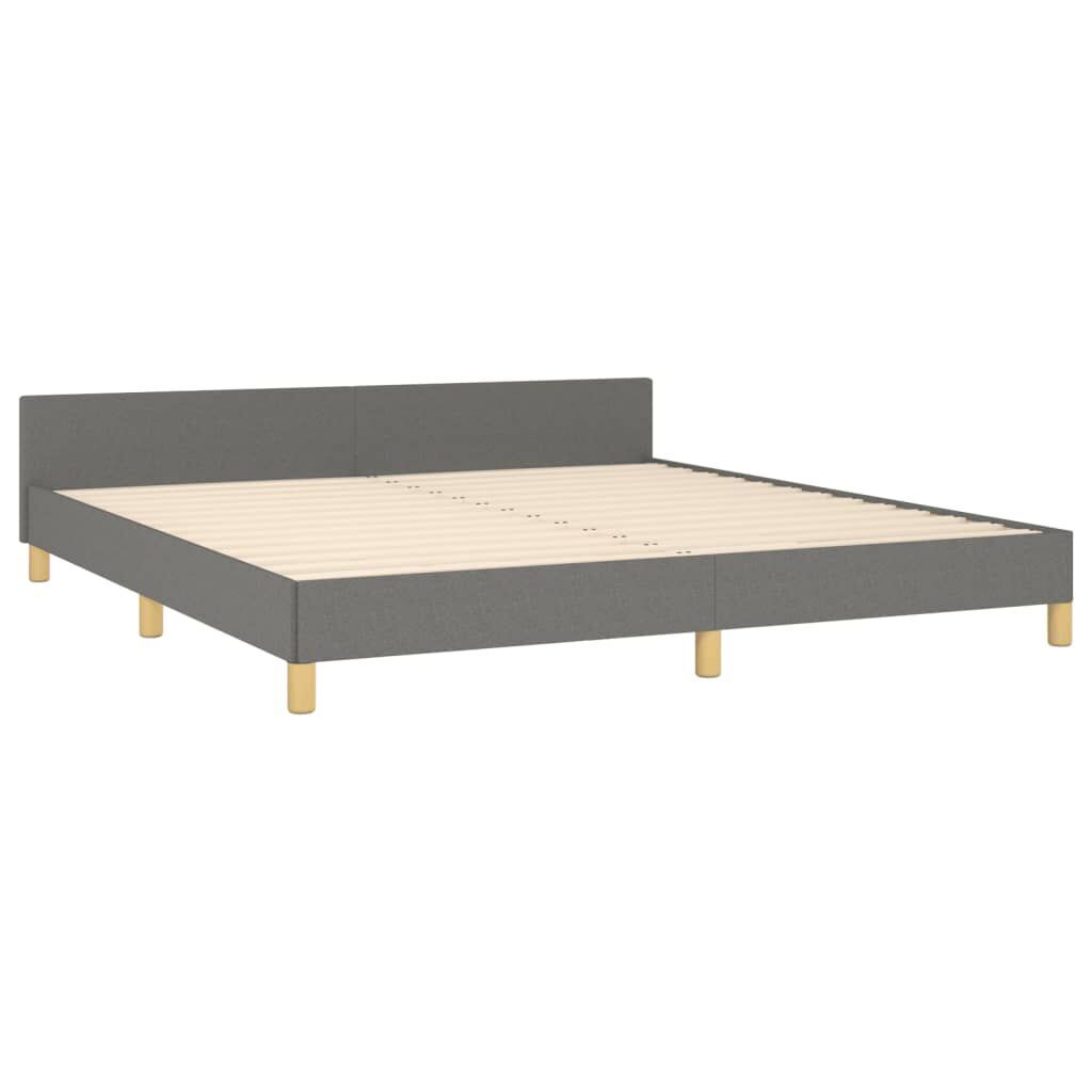 Bed Frame without Mattress Dark Grey 152x203 cm Queen Fabric Price
