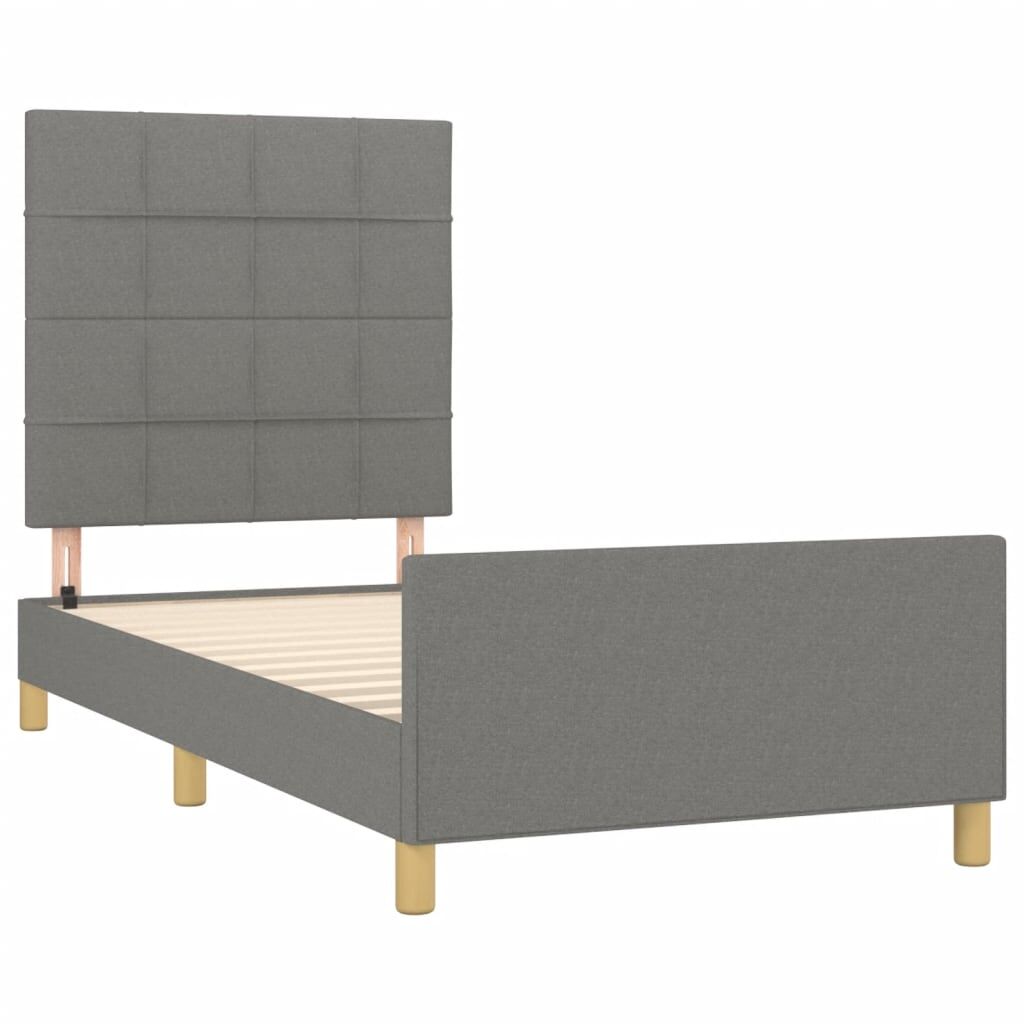 Bed Frame without Mattress Dark Grey 107x203 cm King Single Size Fabric Price
