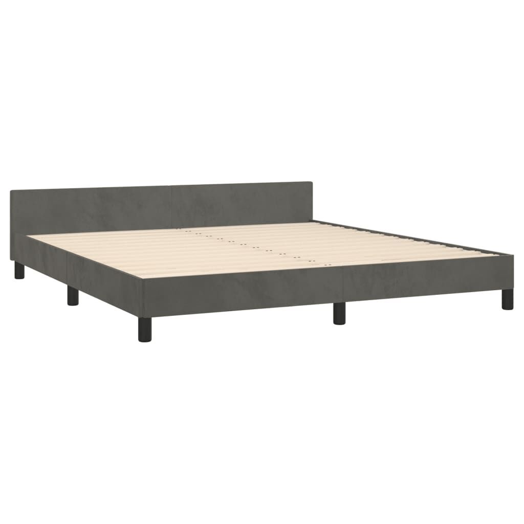 Bed Frame without Mattress Dark Grey 152x203 cm Queen Velvet Price