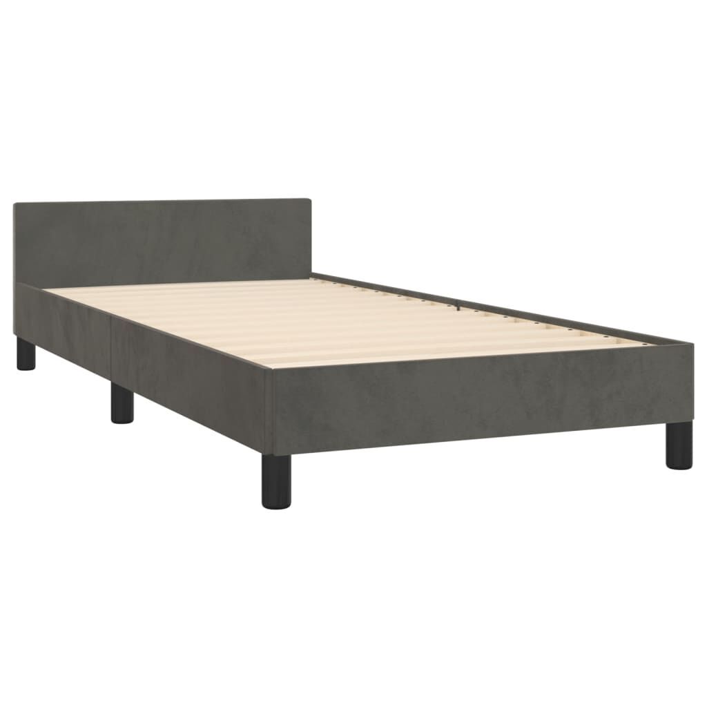 Bed Frame without Mattress Dark Grey 107x203 cm King Single Size Velvet Price