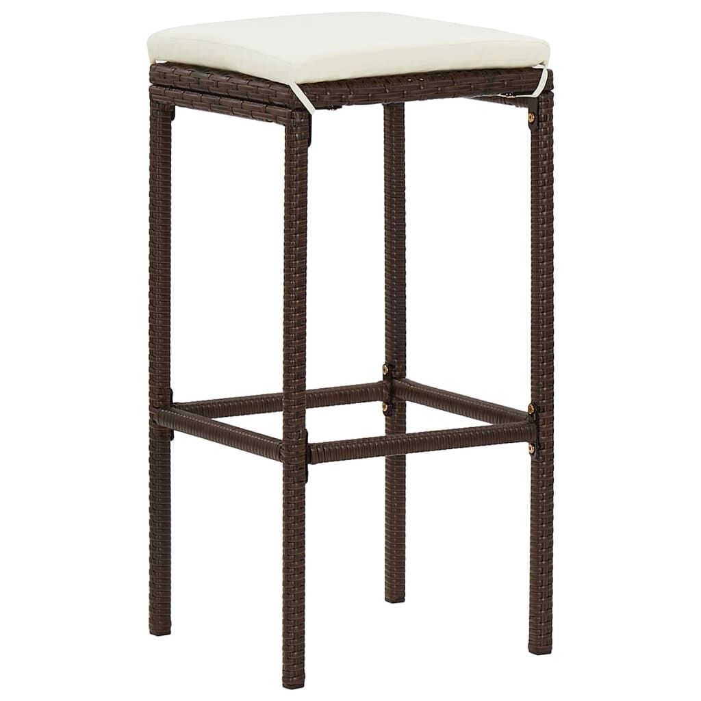 5 Piece Garden Bar Set Brown Solid Wood Acacia and Poly Rattan Price