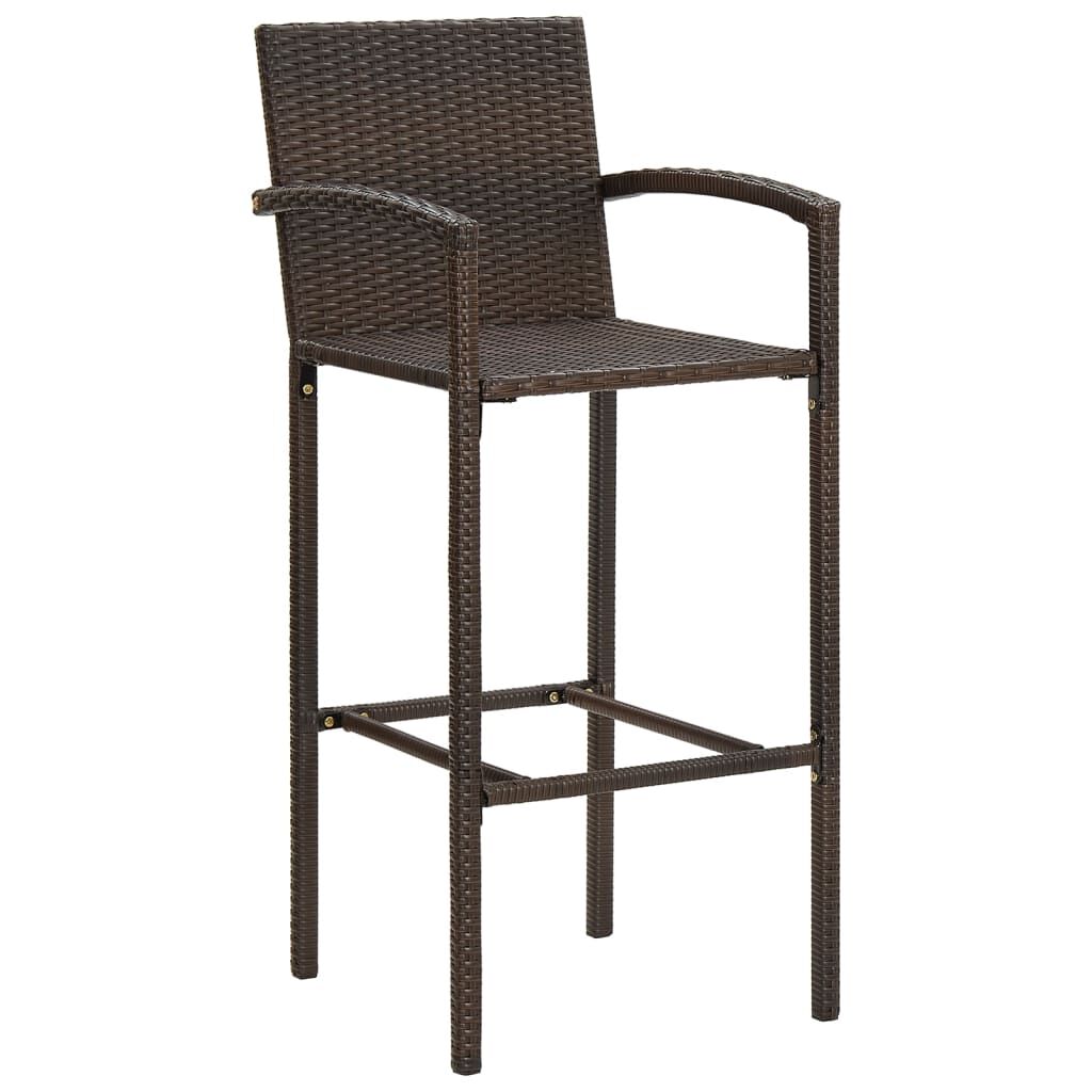 5 Piece Garden Bar Set Brown Solid Wood Acacia and Poly Rattan Price