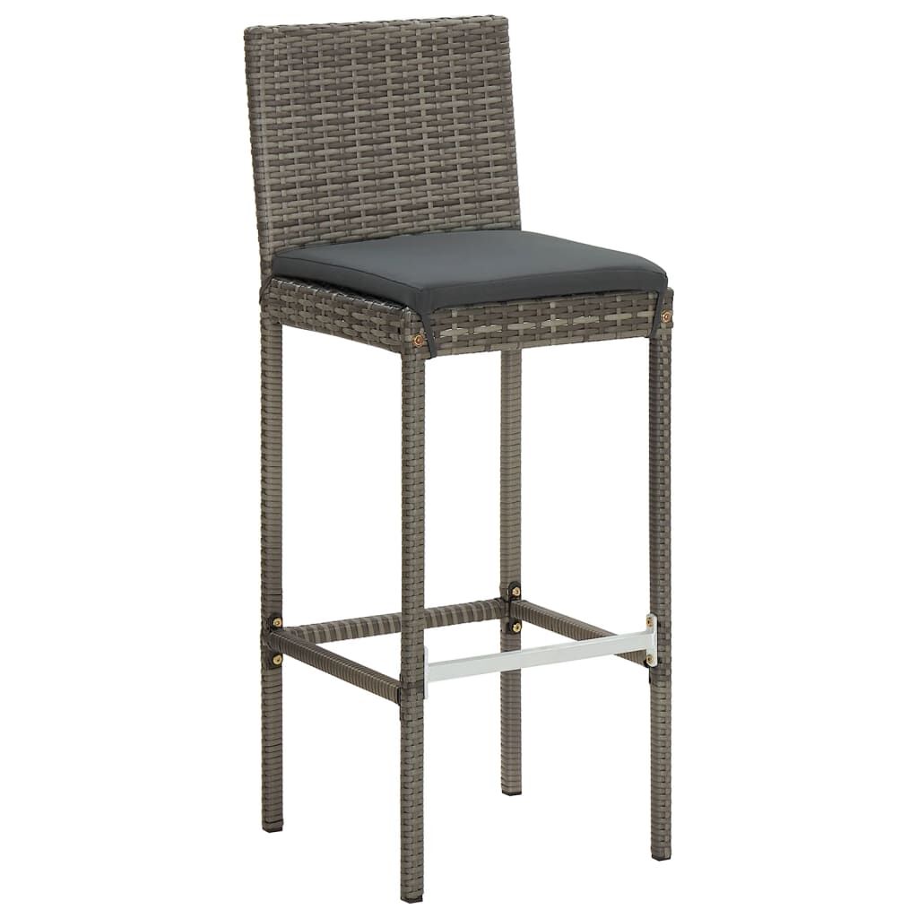 5 Piece Garden Bar Set Grey Solid Wood Acacia and Poly Rattan Price
