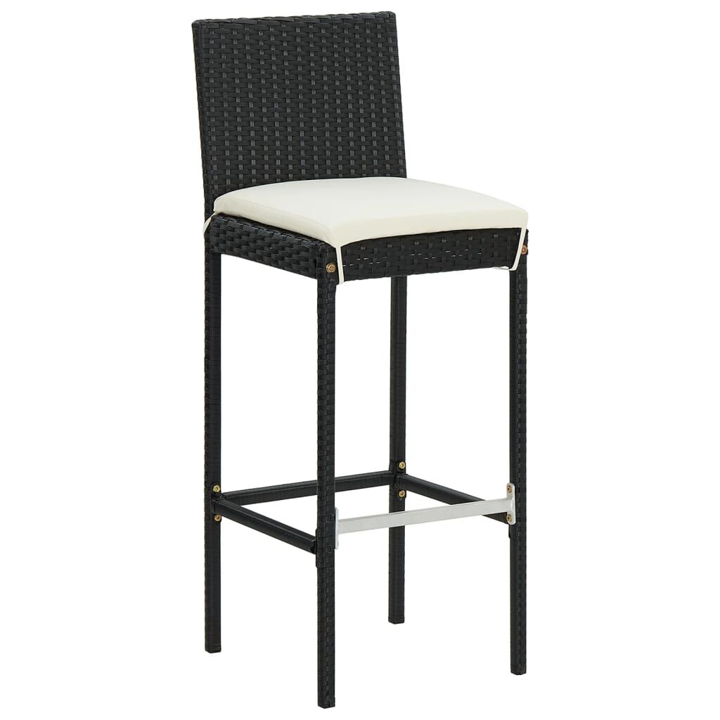 7 Piece Garden Bar Set Black Solid Wood Acacia and Poly Rattan Price