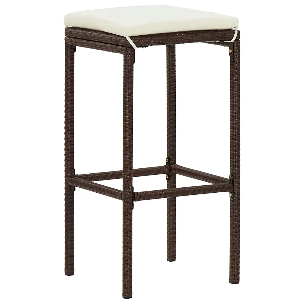 5 Piece Garden Bar Set Brown Solid Wood Acacia and Poly Rattan Price