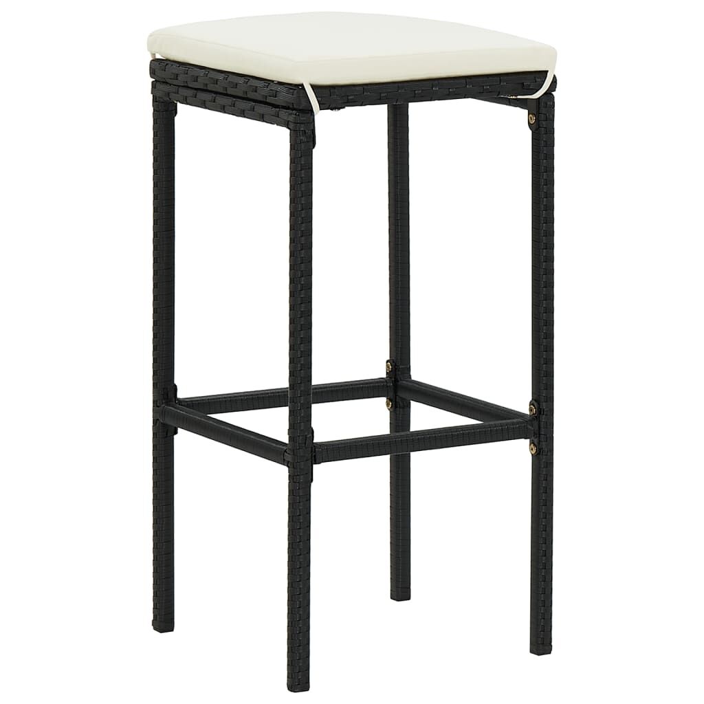 5 Piece Garden Bar Set Black Solid Wood Acacia and Poly Rattan Price