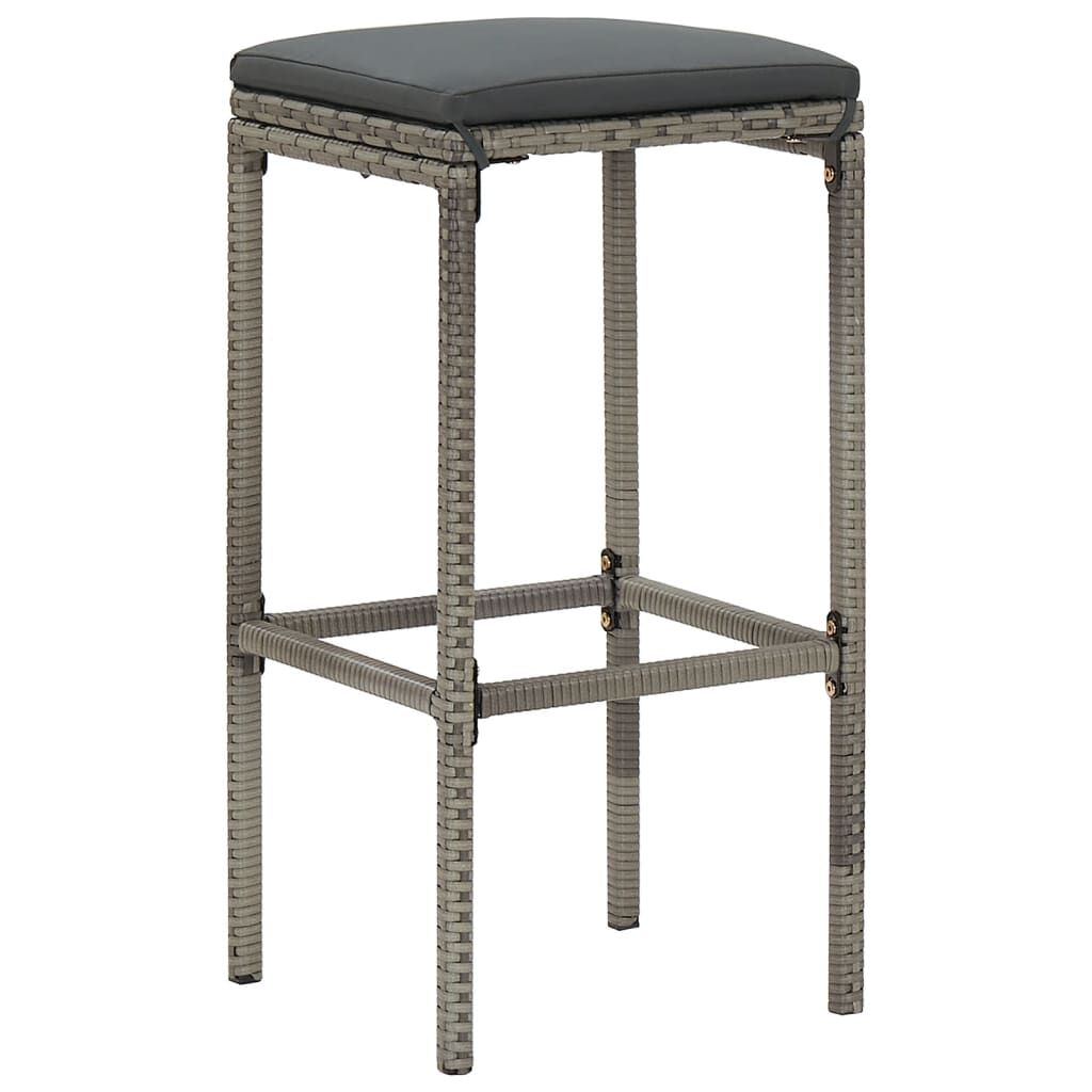 5 Piece Garden Bar Set Grey Solid Wood Acacia and Poly Rattan Price
