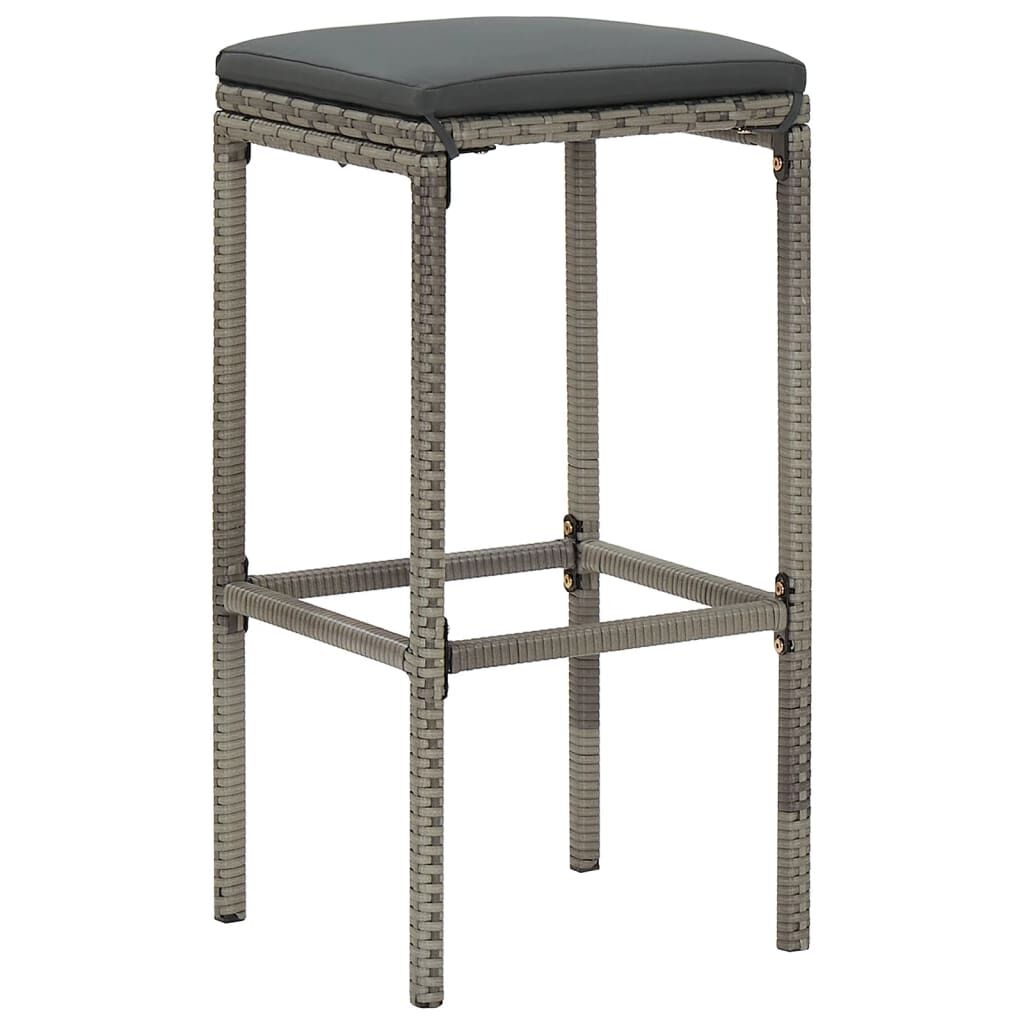 7 Piece Garden Bar Set Grey Solid Wood Acacia and Poly Rattan Price