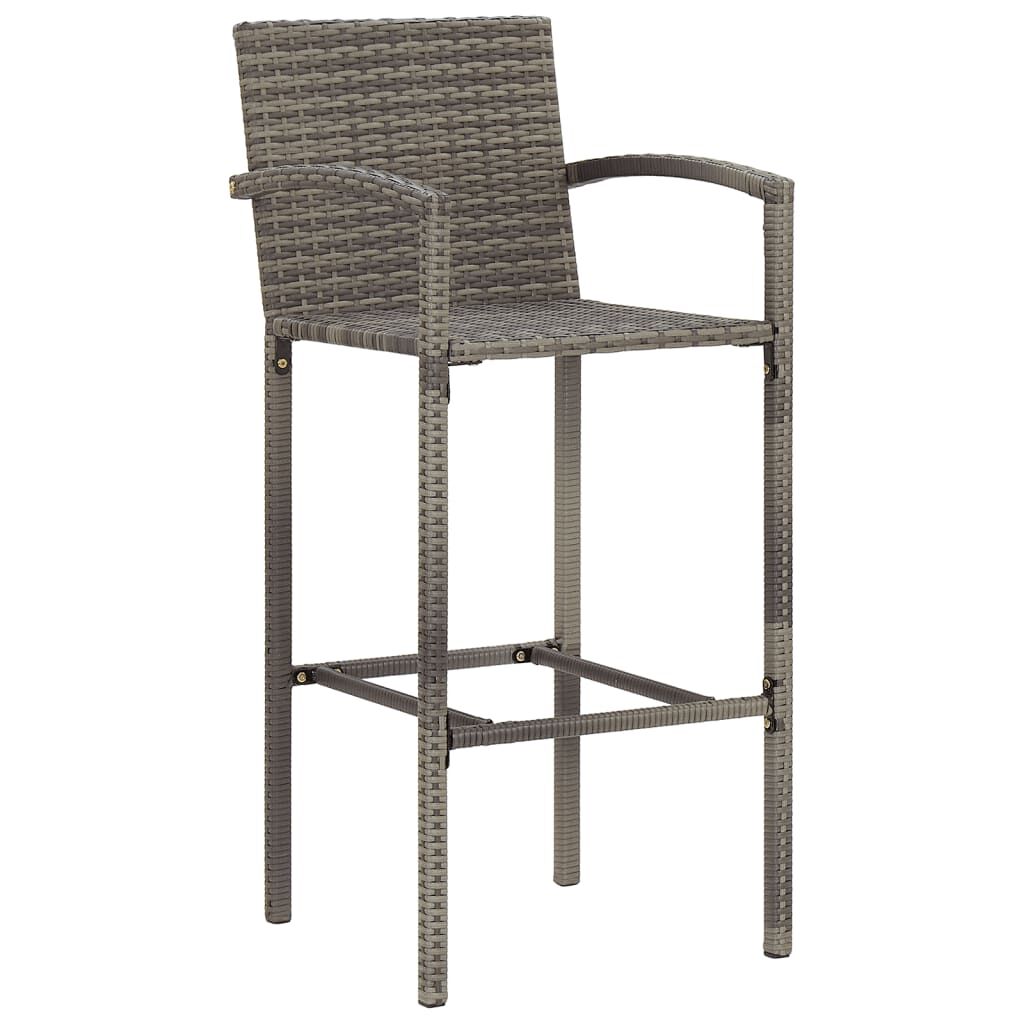 5 Piece Garden Bar Set Grey Solid Wood Acacia and Poly Rattan Price