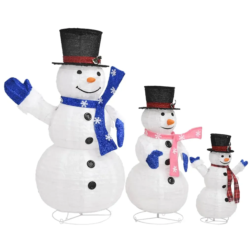 Decorative Christmas Snowman Family Figures with LED Luxury Fabric Price