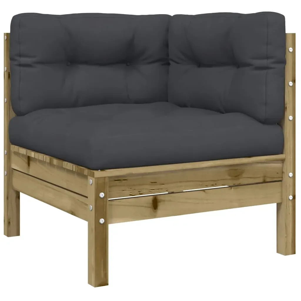 5 Piece Garden Sofa Set with Cushions Impregnated Wood Pine Price