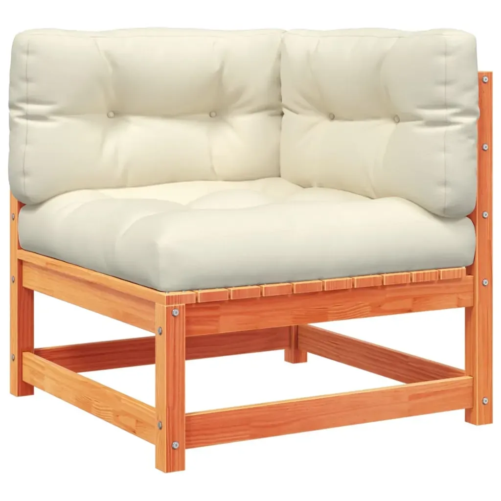 6 Piece Garden Sofa Set with Cushions Wax Brown Solid Wood Pine Price