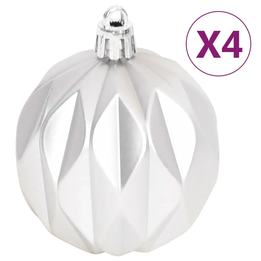 70 Piece Christmas Bauble Set Silver and White Price