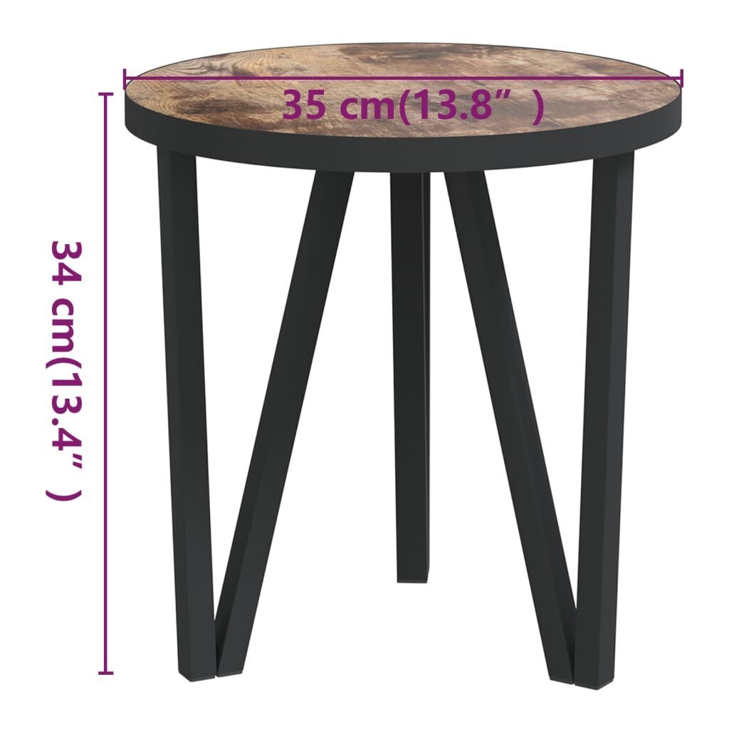 Tea Table Black and Yellow Ø35 cm MDF Price