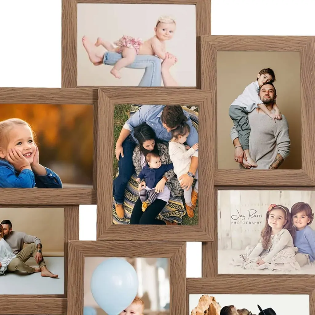 Collage Photo Frame for Picture 10 pcs 10x15 cm Light Brown MDF Price