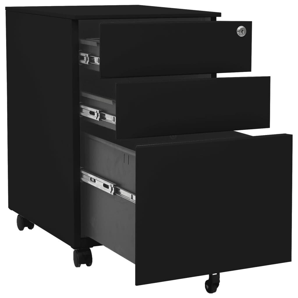 Mobile File Cabinet Black 39x45x60 cm Steel Price