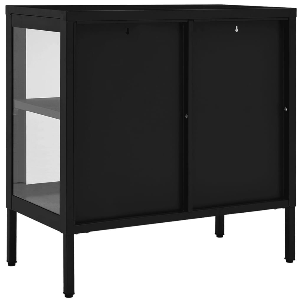 Sideboard Black 70x35x70 cm Steel and Glass Price