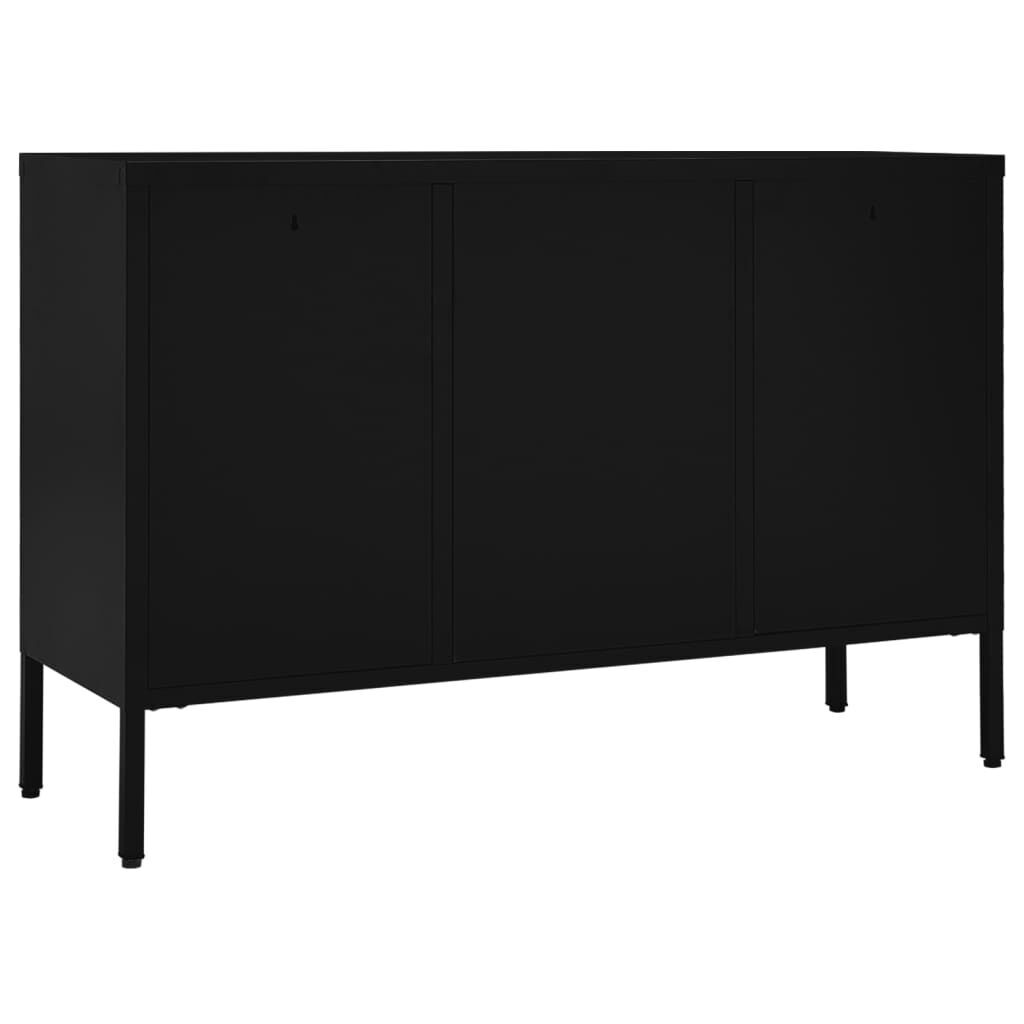 Sideboard Black 105x35x70 cm Steel and Tempered Glass Price