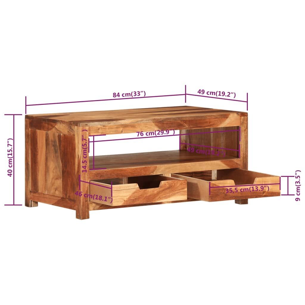 Coffee Table 84x49x40 cm Solid Wood Acacia Price