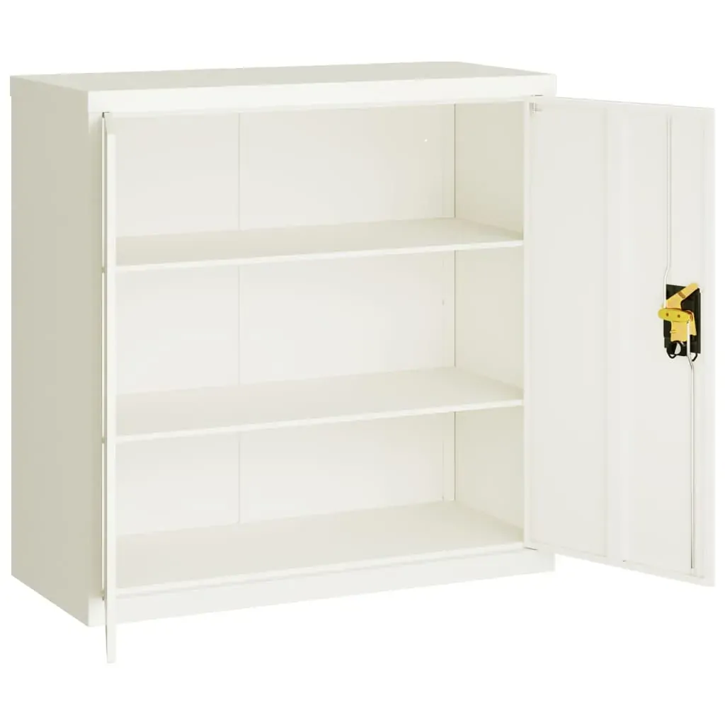 File Cabinet White 90x40x90 cm Steel Price