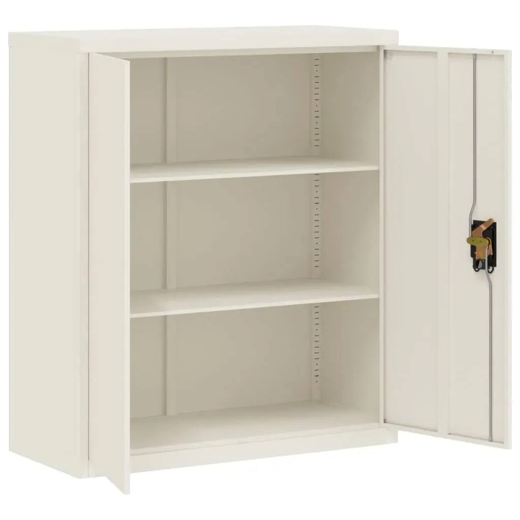 File Cabinet White 90x40x105 cm Steel Price