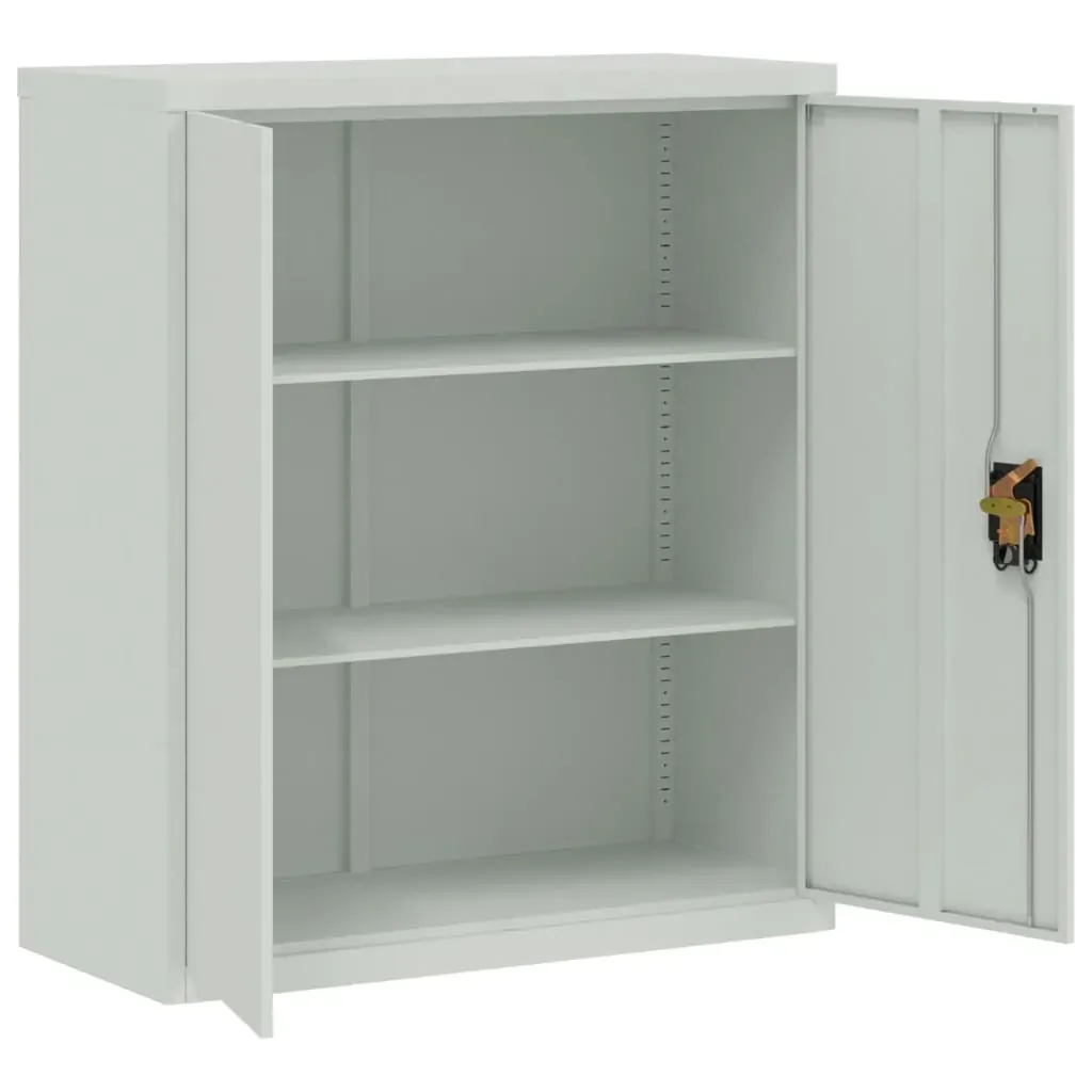 File Cabinet Light Grey 90x40x105 cm Steel Price